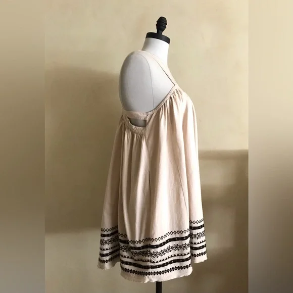 Free People Cotton Top with Black Embroidery - Picture 3 of 8